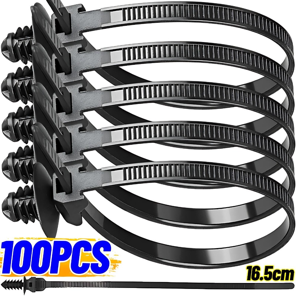 Plastic Pipe Clip - 100/10pcs Nylon Self Locking Zip Tie