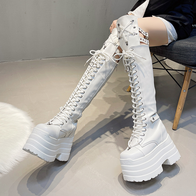 Punk Women Boots Ladies Cospla - Pipe Bending Spring 리뷰 및 가격