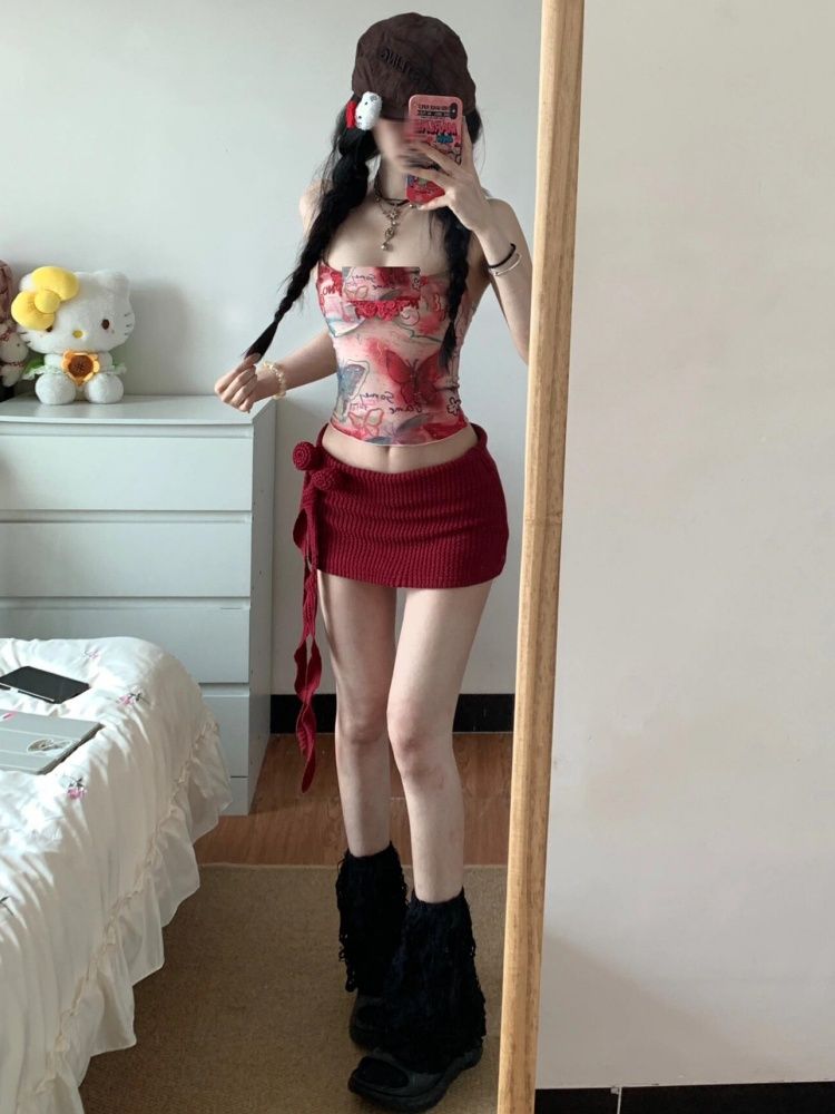 Women Y2K Two Piece Set Butter - Pipe Bending Spring 리뷰 및 가격